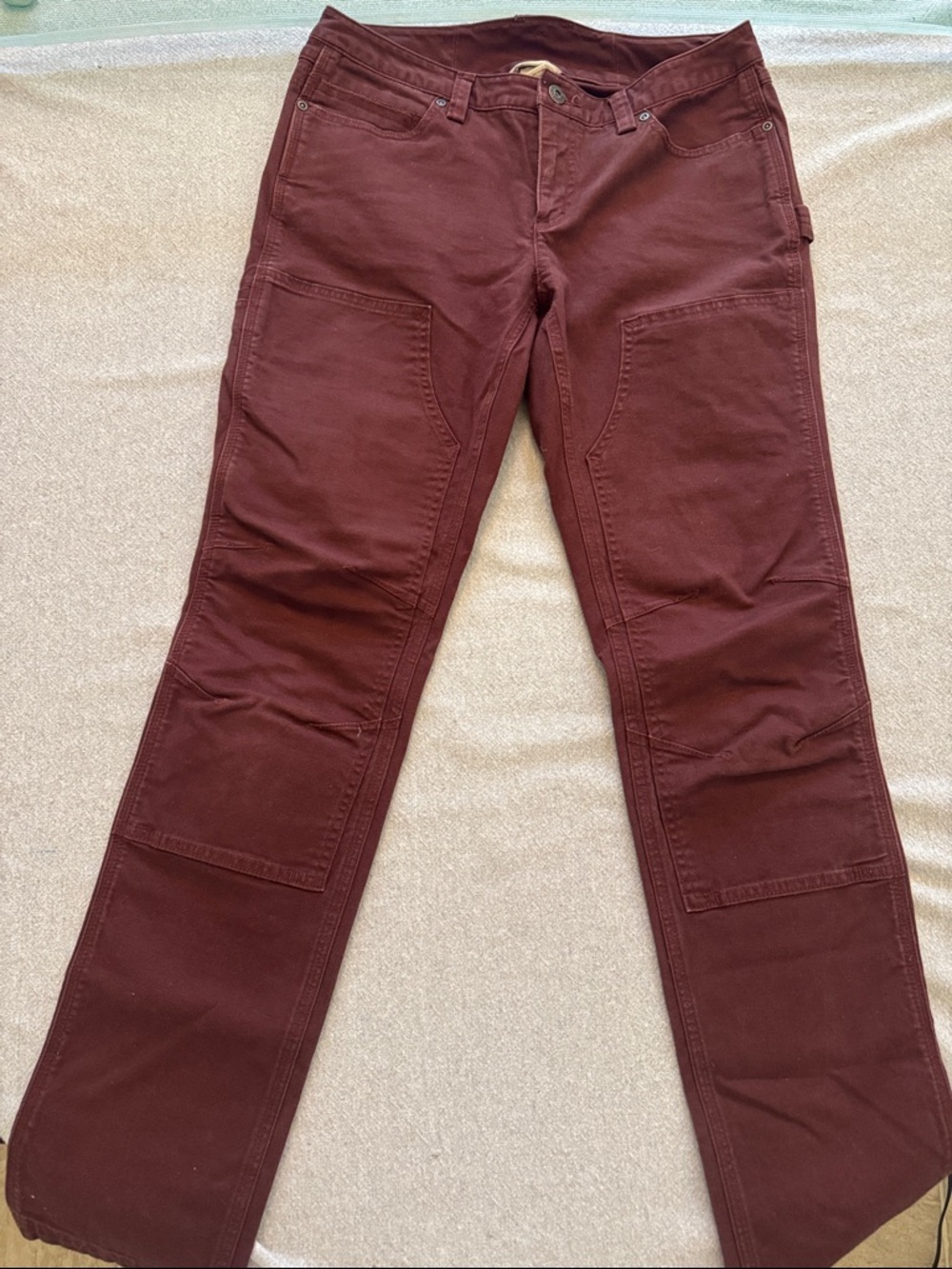 Duluth Trading Co. Women's Boot Cut Work Pants in Deep Burgundy